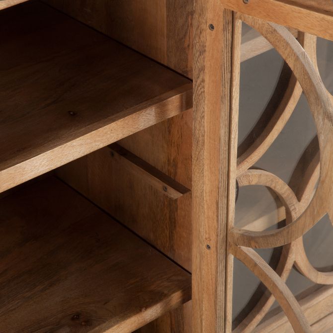 San Rafael 67" Glass Cabinet Antique Oak-Home Trends & Designs-HOMETD-FSR-GC67AO-Bookcases & CabinetsW67"-10-France and Son