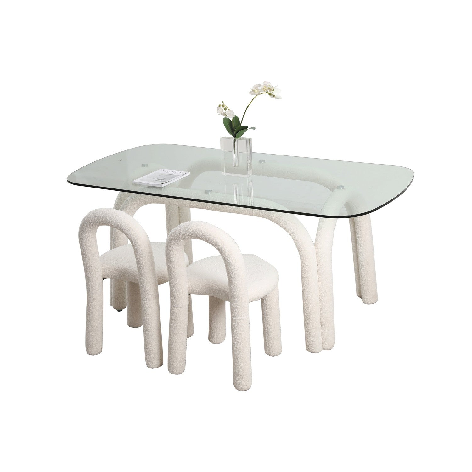 Pipeline Dining Table - Rectangle-France & Son-FXT1885WHT-Dining Tables-2-France and Son