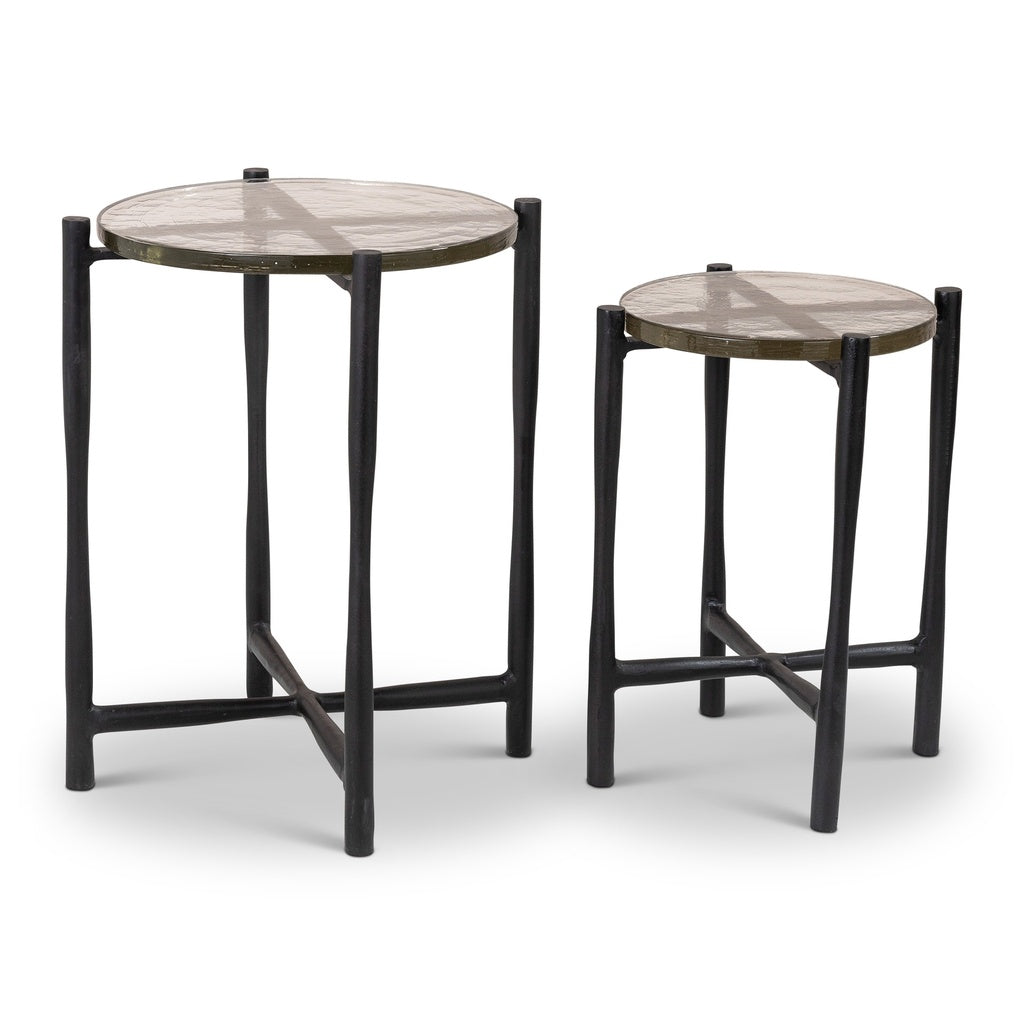 Shyla End Table (set of 2)-Urbia-URBIA-IJ-SHYLA-ET-16RB19RB-Side TablesShort Raw Bronze - Tall Raw Bronze-4-France and Son