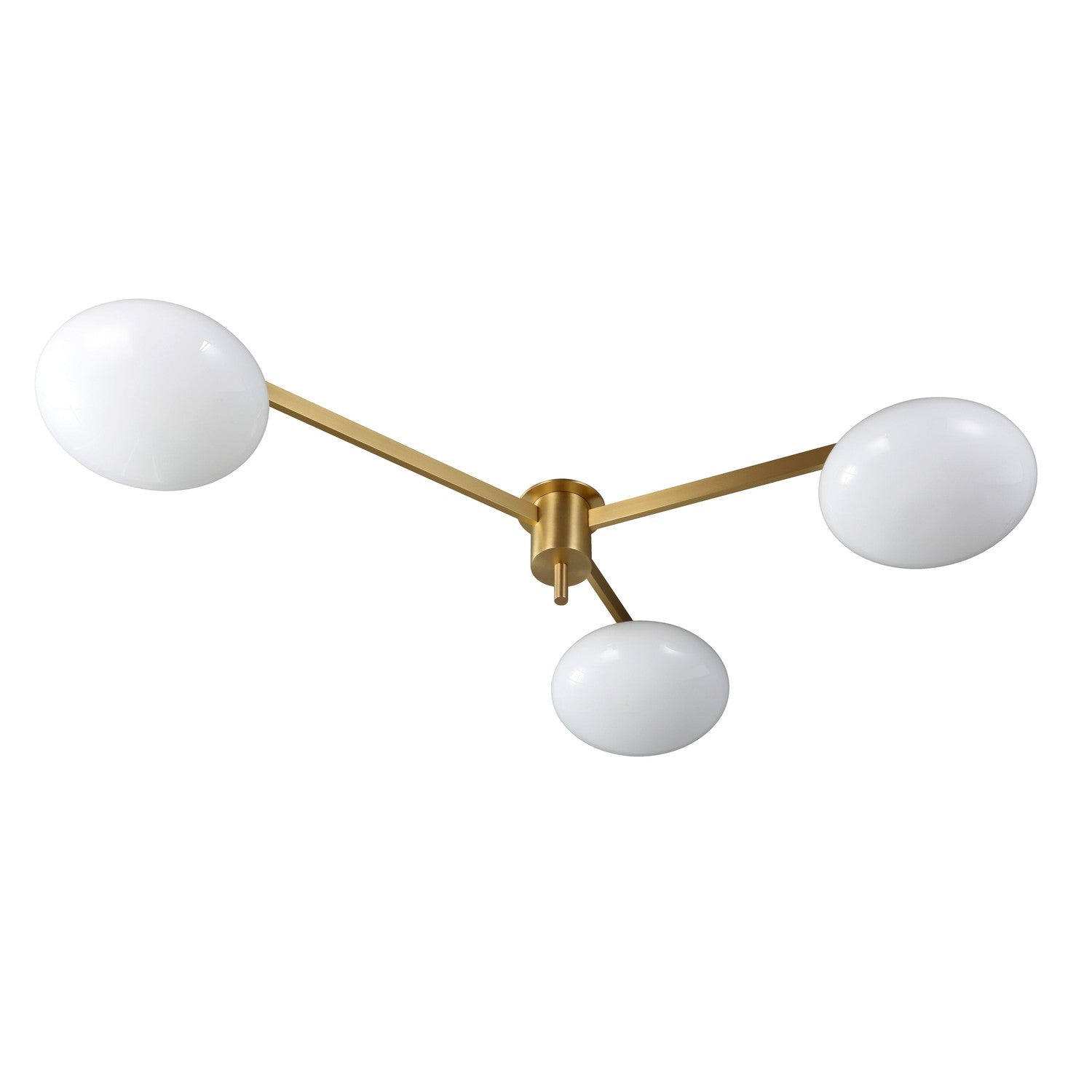 Lelli Three Arm Ceiling Light - Brass-France & Son-LN7103BRS-Flush Mounts-2-France and Son