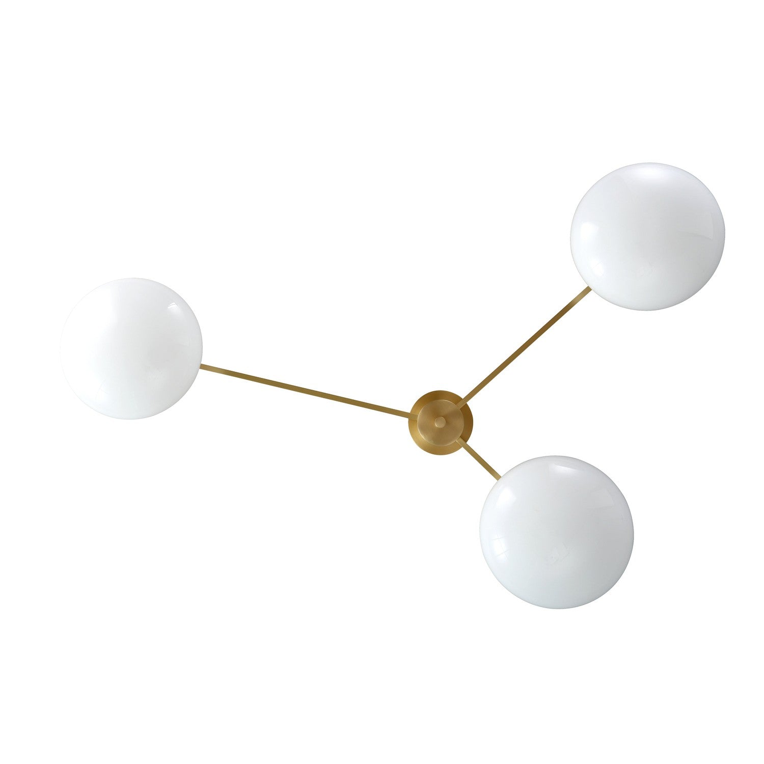 Lelli Three Arm Ceiling Light - Brass-France & Son-LN7103BRS-Flush Mounts-4-France and Son