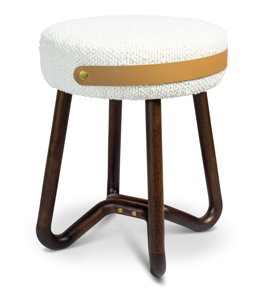 Loop Upholstered Stool-Urbia-URBIA-BMJ-71868-02-Stools & OttomansIvory - Pecan - Caramel-5-France and Son