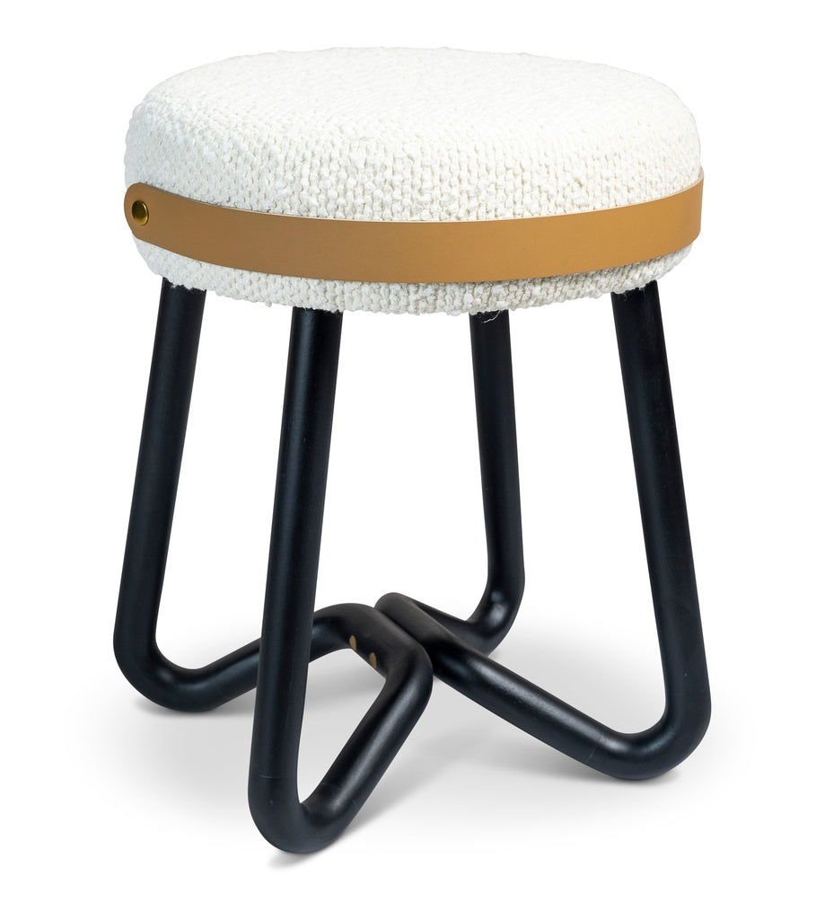 Loop Upholstered Stool-Urbia-URBIA-BMJ-71868-02-Stools & OttomansIvory - Pecan - Caramel-6-France and Son