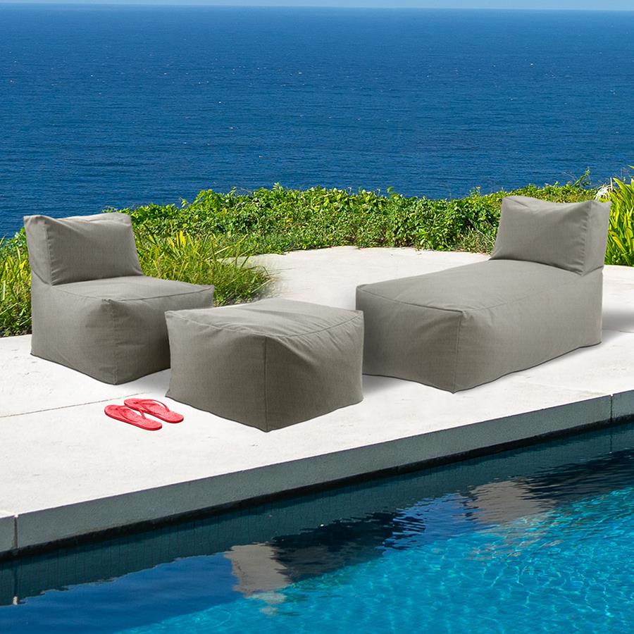 Outdoor Pouf Bench-The Howard Elliott Collection-HOWARD-Q876-1332-BenchesDriftwood Natural-Polyester-2-France and Son