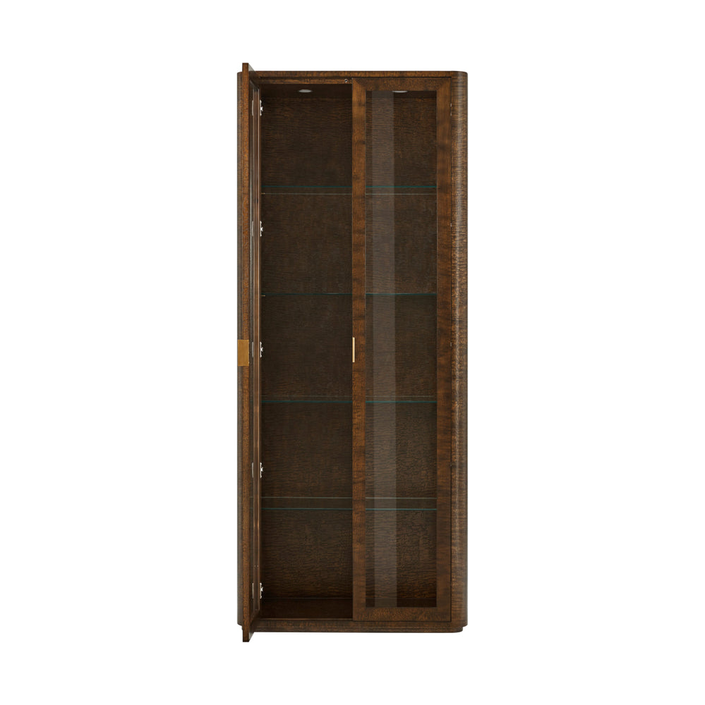 Kesden Curio Cabinet-Theodore Alexander-Bookcases & CabinetsPyramid Brown-3-France and Son