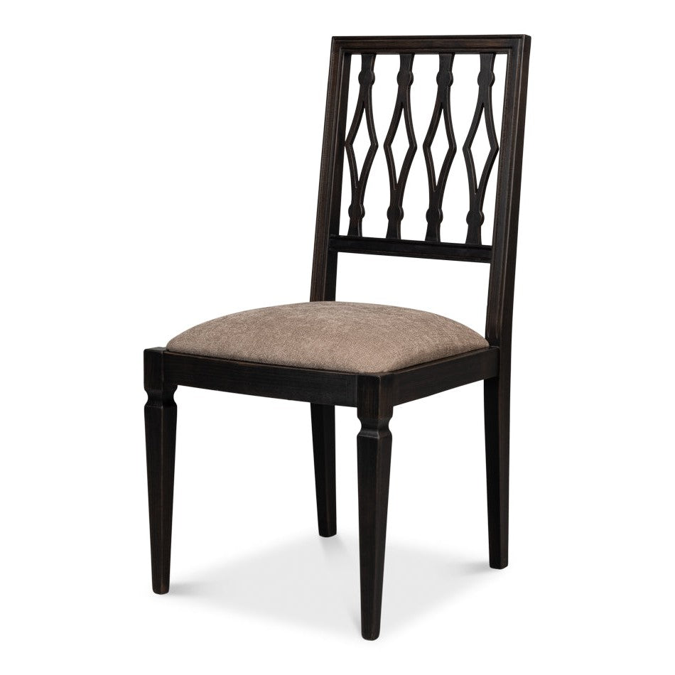 Diamond Side Chair - Nero - Mushroom-SARREID-SARREID-U004-03F50-Dining Chairs-1-France and Son