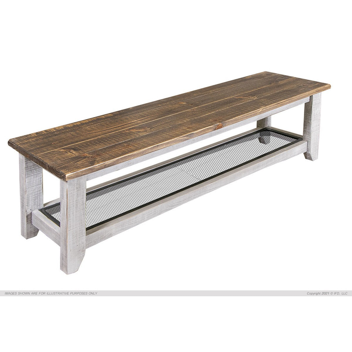 Pueblo Gray Bench-IFD-IFD-IFD3401BEN-Benches-1-France and Son