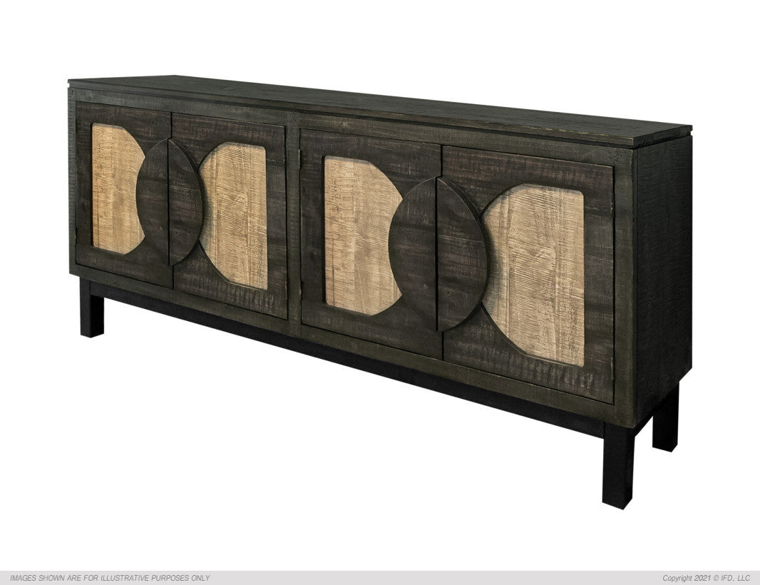 Cosalá Console/ TV Stand / Buffet-IFD-IFD-IFD8081CNSBK-Media Storage / TV StandsBlack & Light Brown-6-France and Son