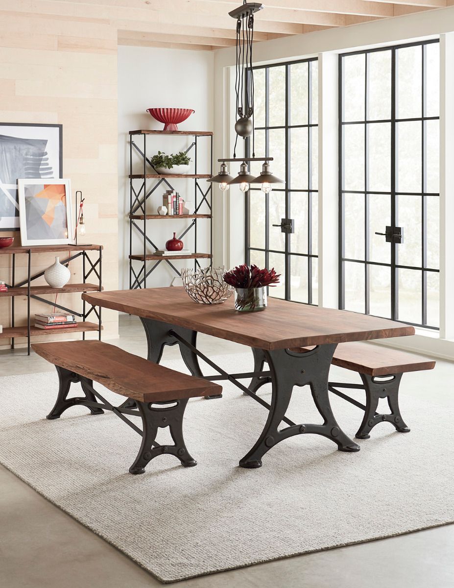 Organic Forge 106" Dining Table Raw Walnut-Home Trends & Designs-HOMETD-FOF-DT106RWAZ-Dining Tables-2-France and Son