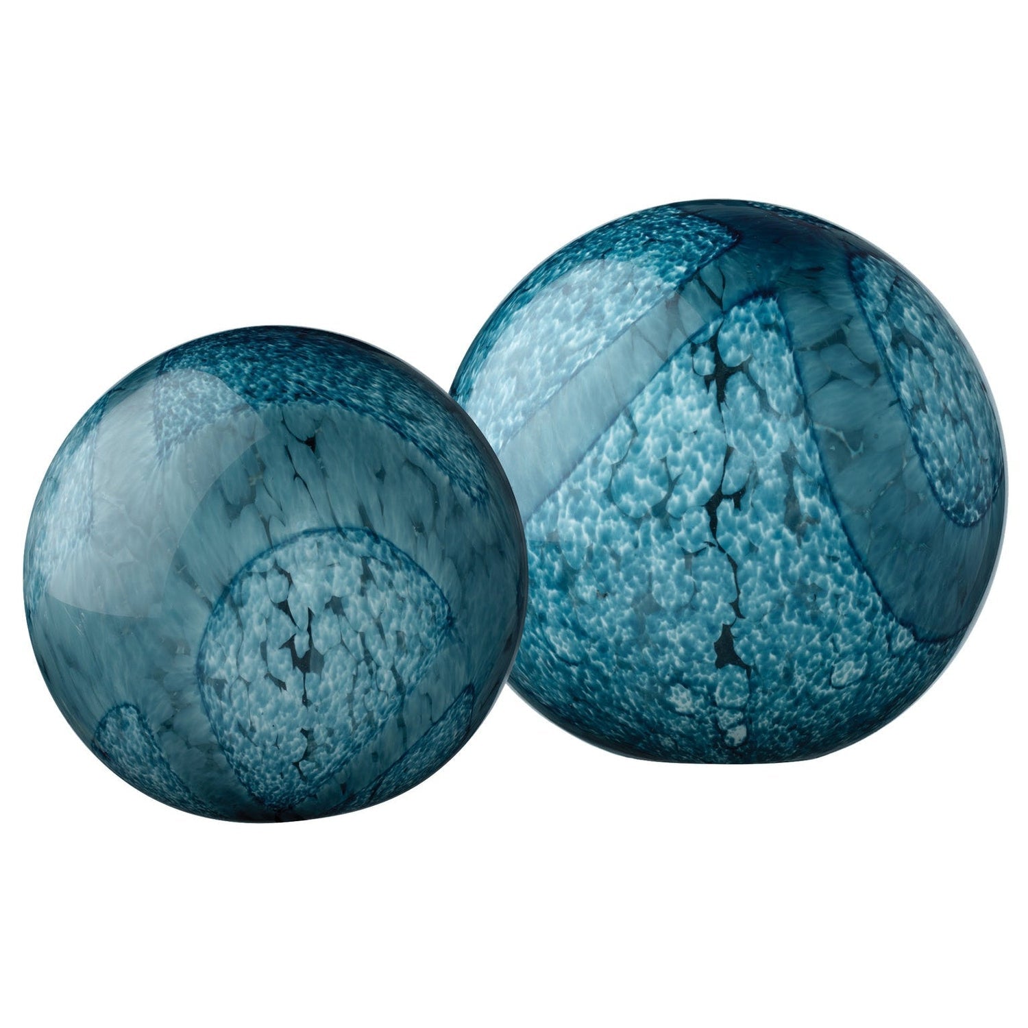 Cosmos Glass Balls-Jamie Young-JAMIEYO-7COSM-BAIN-Decorative ObjectsIndigo Swirl Glass-1-France and Son