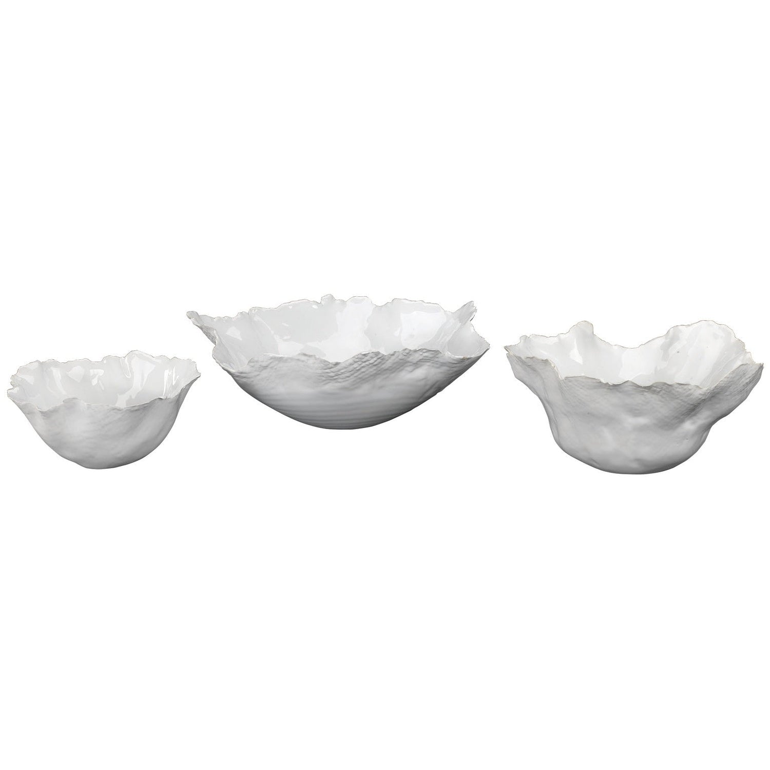 Fleur Ceramic Bowls (set of 3)-Jamie Young-JAMIEYO-7FLEU-BOWH-Bowls-1-France and Son