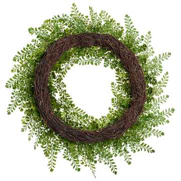 Soft PE Maidenhair Fern Wreath-Allstate Floral-AllstFloral-PWF017-GR-Faux Plants-2-France and Son
