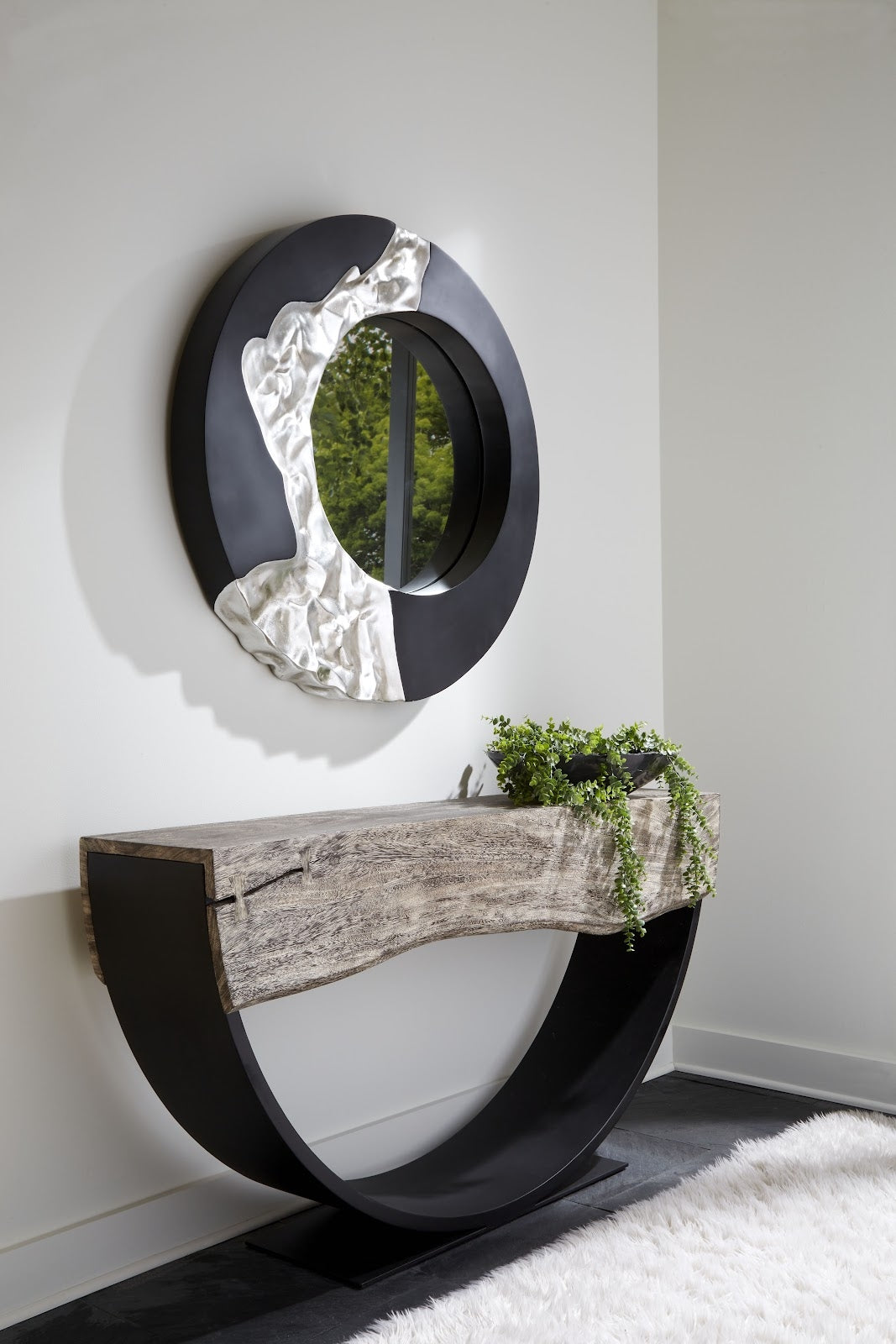 Arc Console Table Gray Stone - Double Sided-Phillips Collection-PHIL-TH113015-Console Tables-3-France and Son