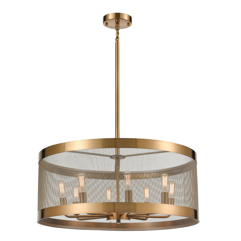 Line in the Sand 24'' Wide 8-Light Pendant - Satin Brass-Elk Home-ELK-D4333-Lighting Accessories-1-France and Son