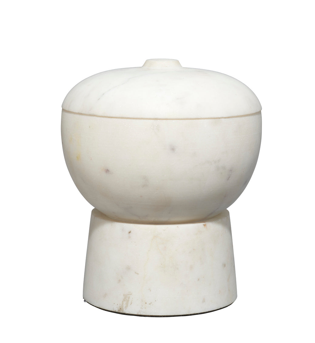 Bennett Storage Bowl w/ Lid-Jamie Young-JAMIEYO-7BENN-MDWH-Decorative ObjectsMedium-2-France and Son