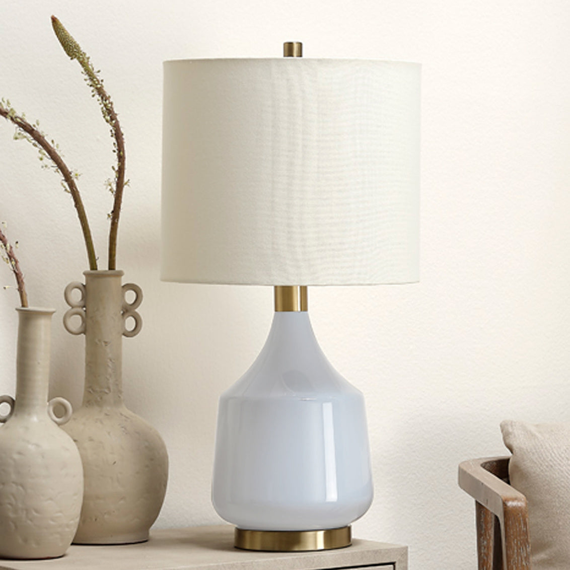 Amelia Table Lamp-Jamie Young-JAMIEYO-LS9AMELIPBBR-Table LampsBlue Glass-2-France and Son