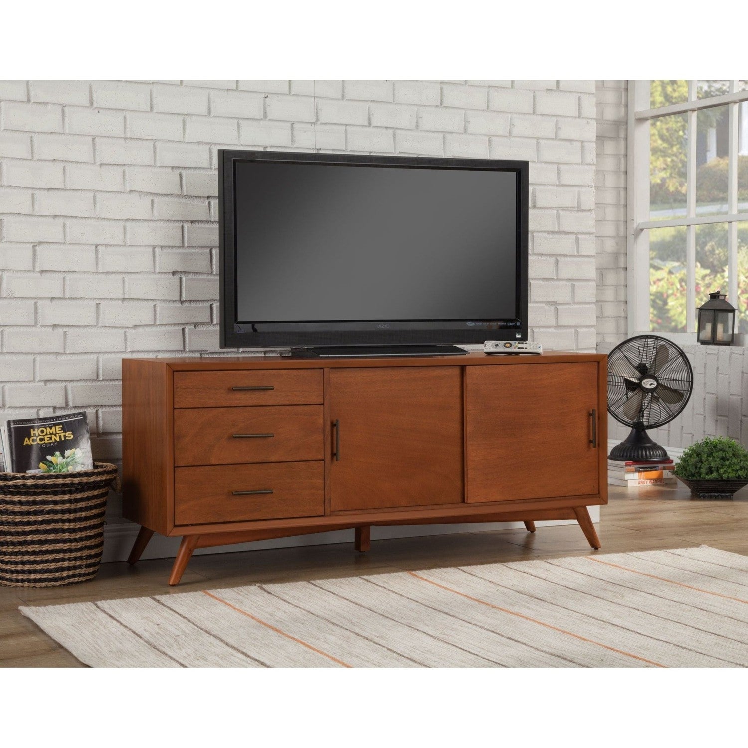Flynn Large TV Console-Alpine Furniture-Alpine-966-10-Media Storage / TV StandsAcorn-2-France and Son