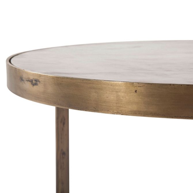 Michaelangelo 22" White Marble Nesting Side Tables-Home Trends & Designs-HOMETD-FMI-SNT22WMAB-Side Tables-2-France and Son
