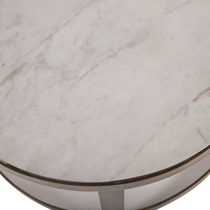 Michaelangelo 22" White Marble Nesting Side Tables-Home Trends & Designs-HOMETD-FMI-SNT22WMAB-Side Tables-4-France and Son