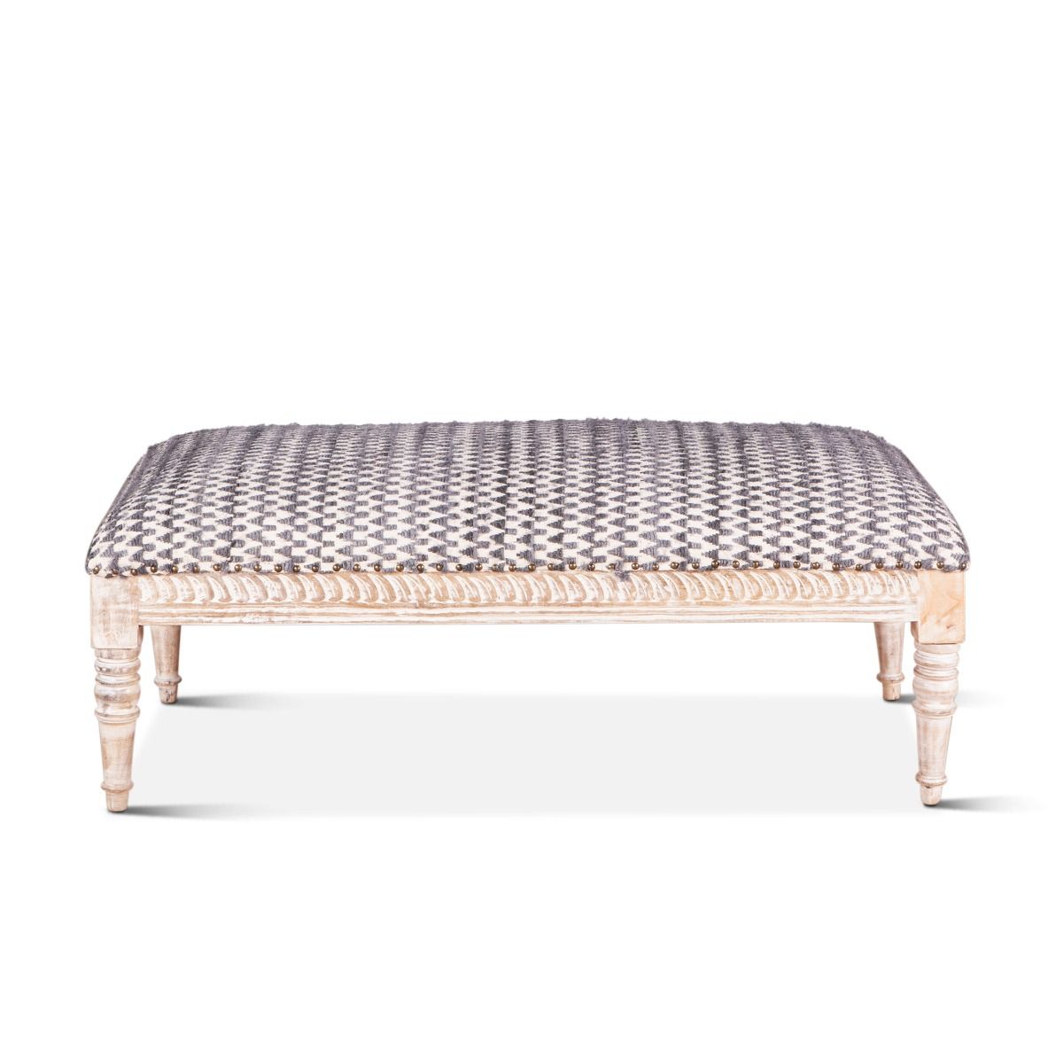 Marrakech 48" Upholstered Chocho Fabric Accent Ottoman-Home Trends & Designs-HOMETD-FMK-CTO48-Stools & Ottomans-3-France and Son