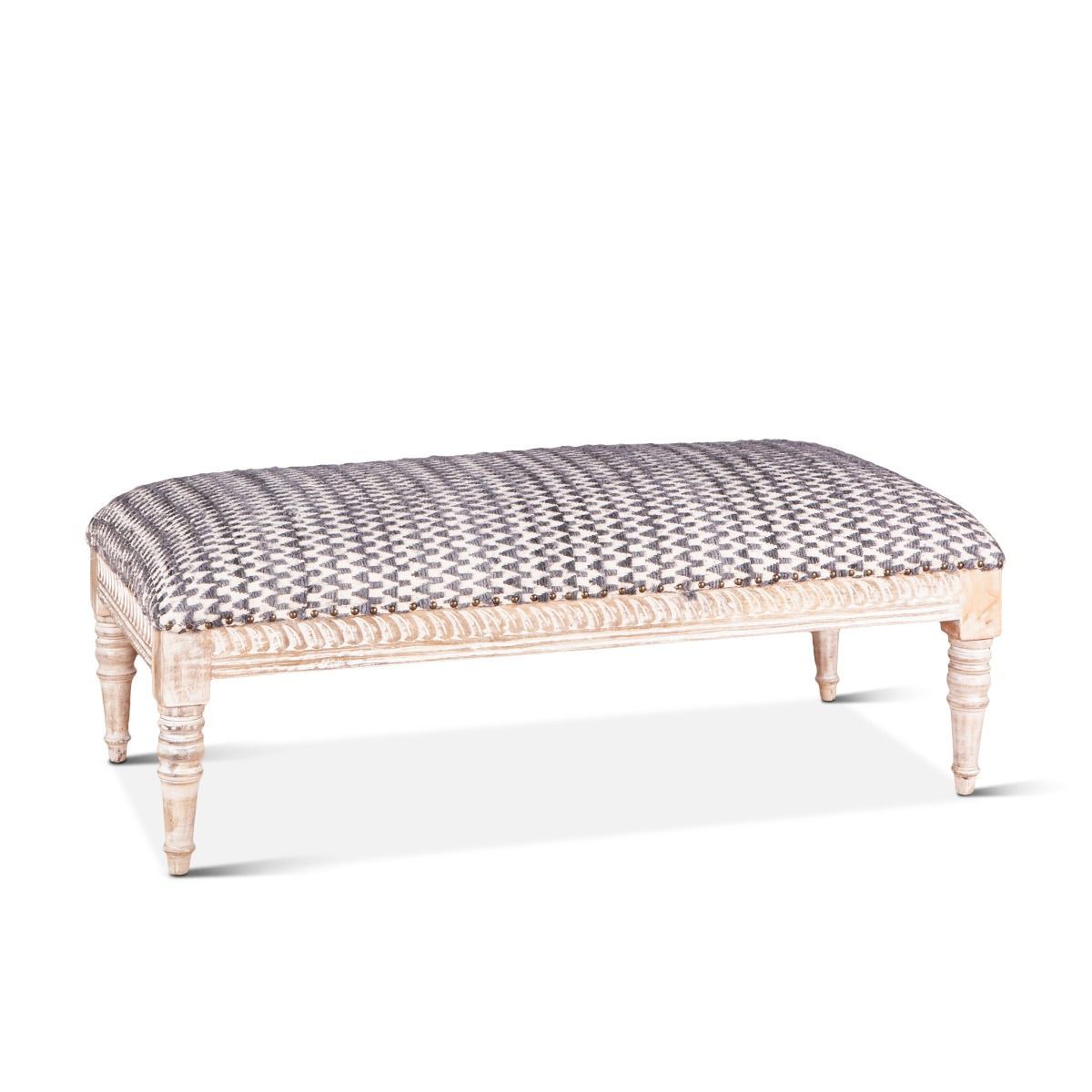 Marrakech 48" Upholstered Chocho Fabric Accent Ottoman-Home Trends & Designs-HOMETD-FMK-CTO48-Stools & Ottomans-1-France and Son