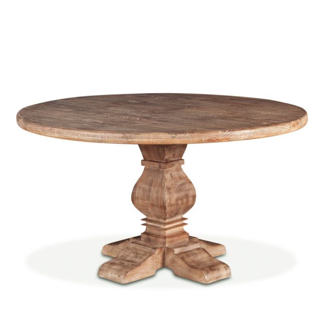 San Rafael Round Dining Table Antique Oak-Home Trends & Designs-HOMETD-FSR-RD48AO-Dining TablesW48"-2-France and Son