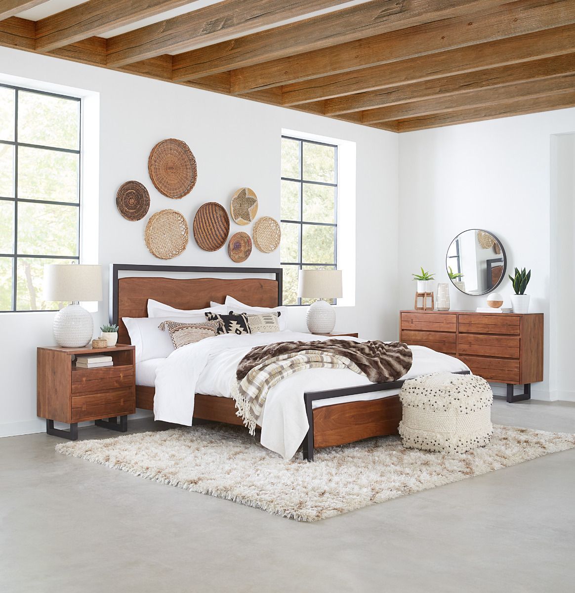 Aspen Acacia Wood Live Edge Dresser-Home Trends & Designs-HOMETD-FAS-DR58WN-6D-Dressers-4-France and Son