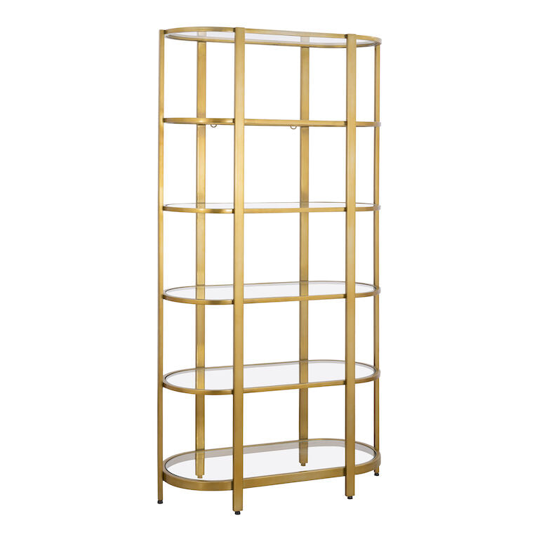 Blain Bookshelf - Brass-Elk Home-ELK-H0805-9913-Bookcases & Cabinets-2-France and Son