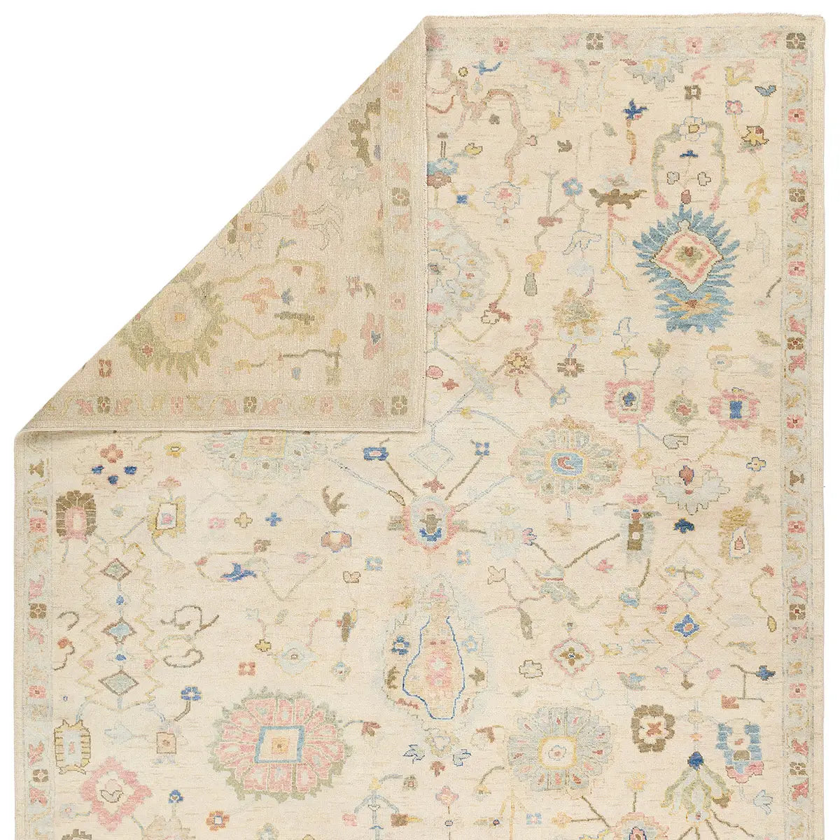 Aveline Handknotted Floral Cream/Multicolor Area Rug-Jaipur-JAIPUR-RUG157832-Rugs9x13-3-France and Son