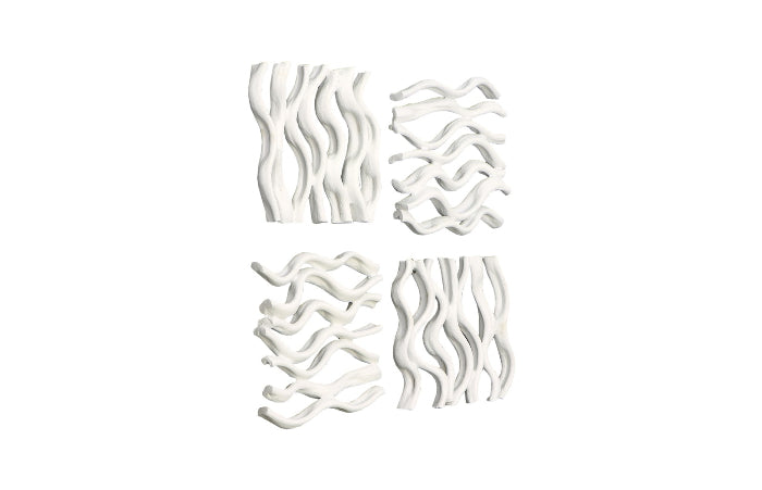 Vine Wall Tile, Matte White, Set of 4-Phillips Collection-PHIL-PH111552-Wall Decor-3-France and Son