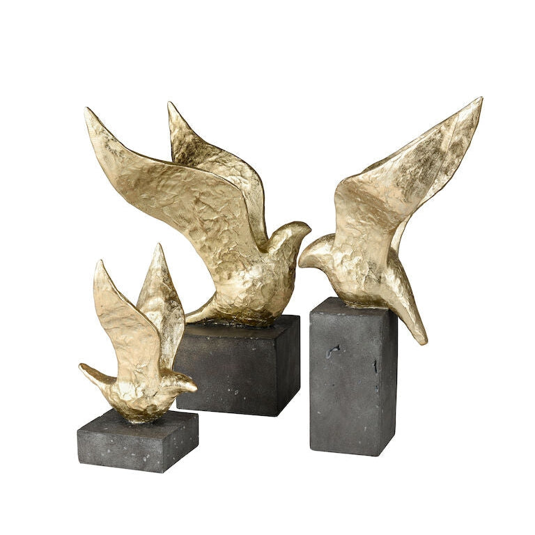Winged Bird Sculpture - Set of 3-Elk Home-ELK-S0036-8950/S3-Decorative Objects-1-France and Son