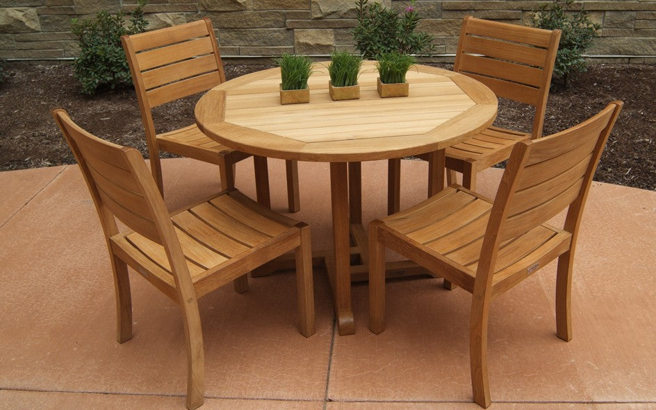 Oxford Round Dining Table 42"-Three Birds Casual Outdoor-Threeb-RD42-Outdoor Dining Tables-2-France and Son