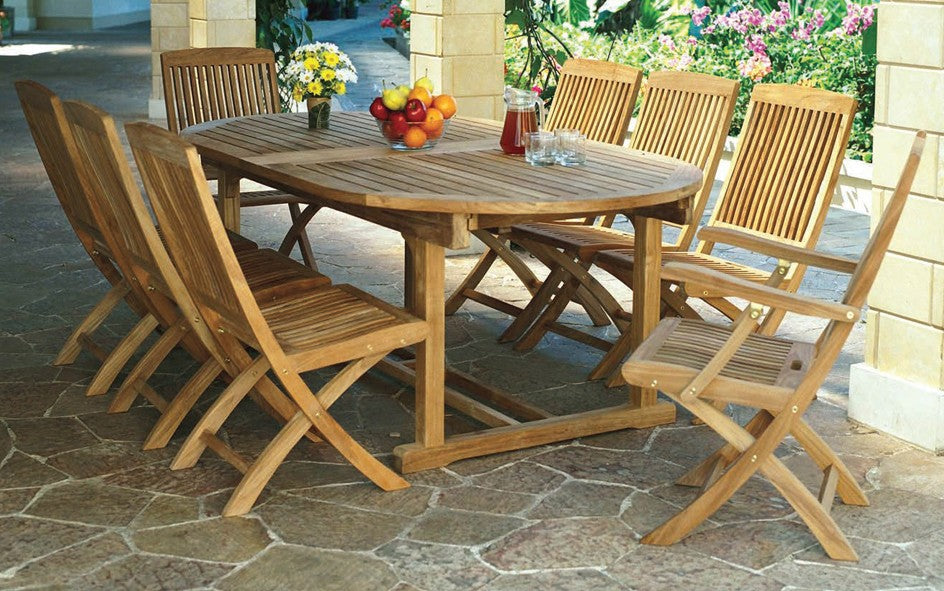 Chelsea Oval Extension Table 80" - 115"-Three Birds Casual Outdoor-Threeb-COV115-Outdoor Dining Tables-2-France and Son