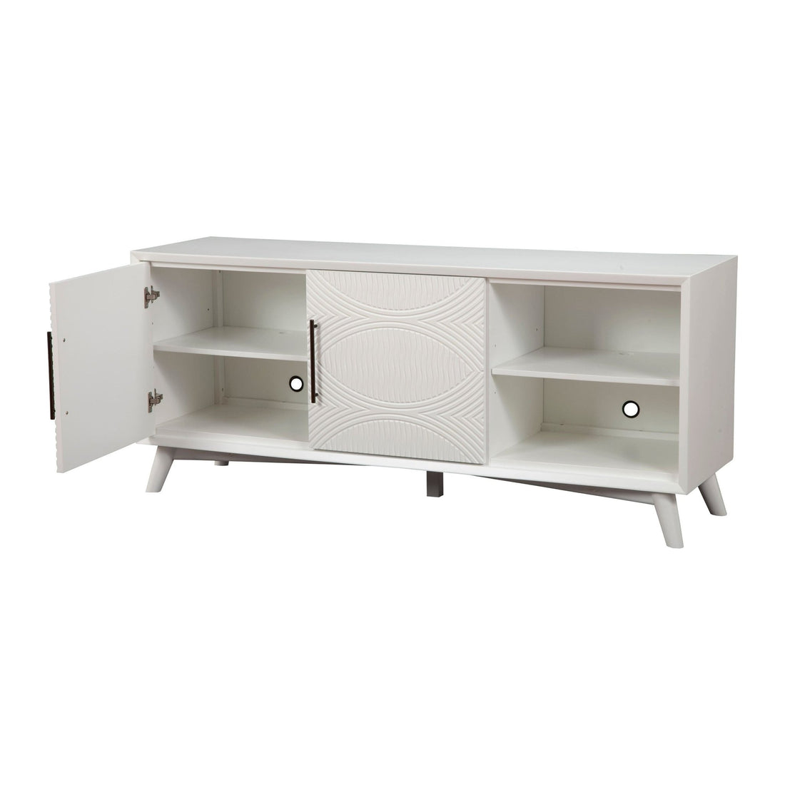 Tranquility TV Console - White-Alpine Furniture-Alpine-1867-10-Media Storage / TV Stands-4-France and Son