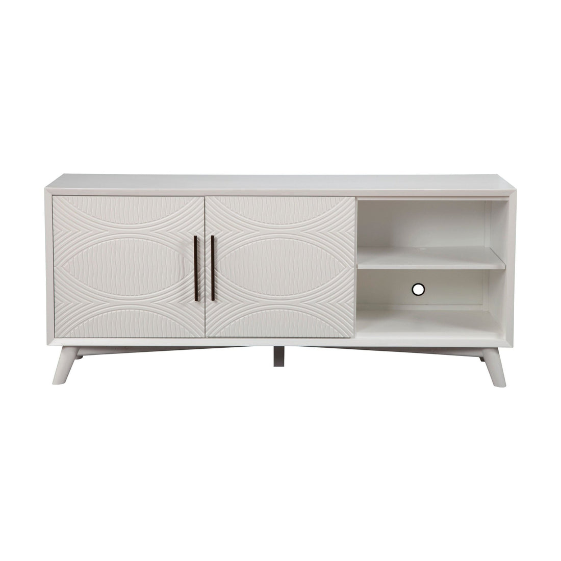 Tranquility TV Console - White-Alpine Furniture-Alpine-1867-10-Media Storage / TV Stands-1-France and Son