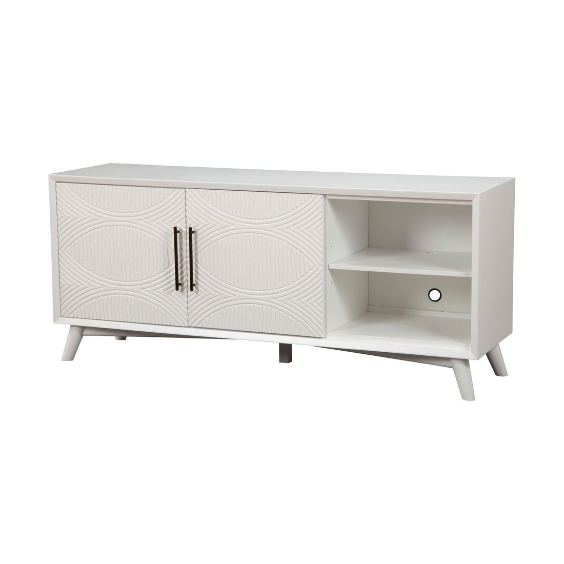 Tranquility TV Console - White-Alpine Furniture-Alpine-1867-10-Media Storage / TV Stands-6-France and Son
