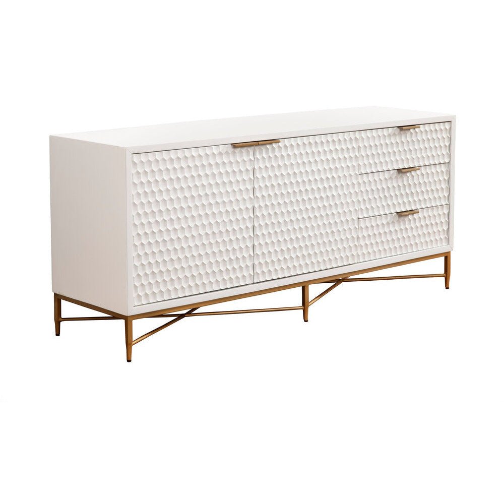 White Pearl TV Console-Origins by Alpine-Origins-6400-10-Media Storage / TV Stands-1-France and Son